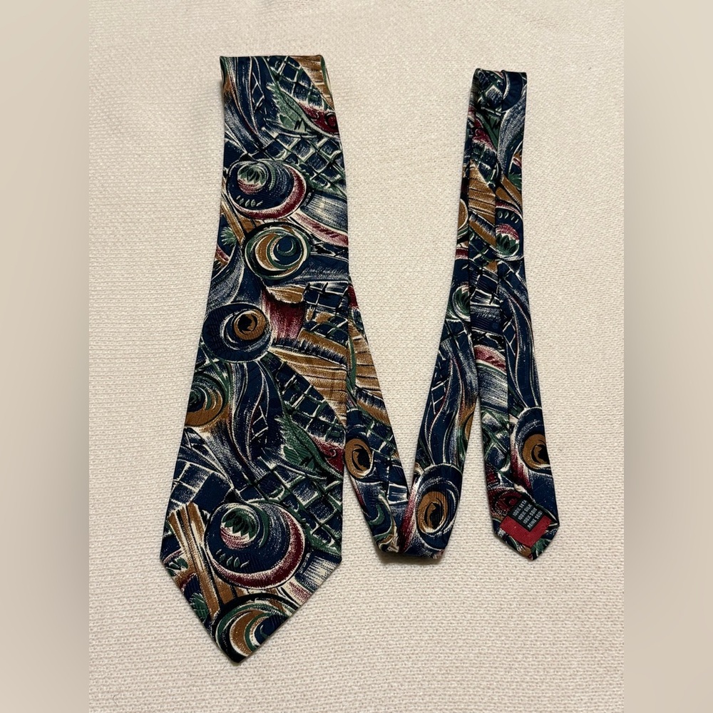 Alta‎ Moda Cervino Multicolor Abstract Men's Tie 100% Silk
